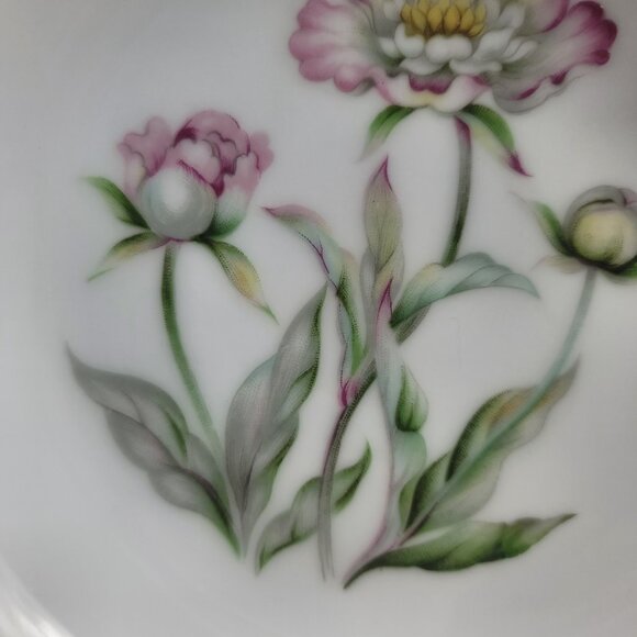 Mikado Harmony Round Serving Bowl Cream Rim Pink Floral Center - Picture 10 of 14